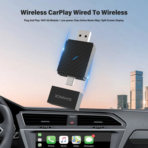 Wireless CarPlay Converter - Effortless Plug-and-Play USB Adapter for iPhone - Fast Automatic Connection, No Delay, Converts Wired to Wireless CarPlay for Seamless Music and Navigation Experience for 2016+ Cars