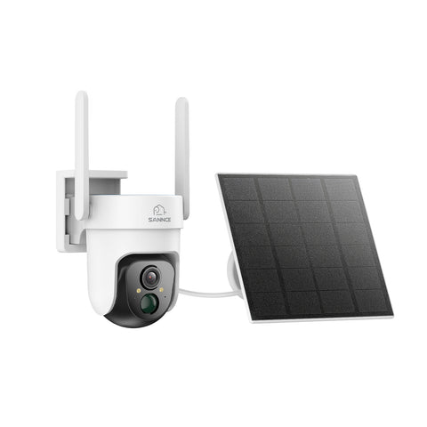 4G LTE Cellular Wireless Outdoor Security Camera, Battery & Solar Powered, 3MP Dual Light Night Vision, 355° Pan & 90° Tilt, Two-Way Audio, SIM & Micro SD Card (32 GB) Included, Cloud & Max. 128 GB Local Storage