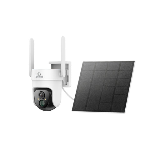 4G LTE Cellular Wireless Outdoor Security Camera, Battery & Solar Powered, 3MP Dual Light Night Vision, 355° Pan & 90° Tilt, Two-Way Audio, SIM & Micro SD Card (32 GB) Included, Cloud & Max. 128 GB Local Storage