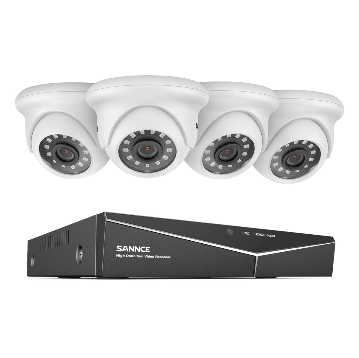 8 Channel 1080P Wired Security Camera System - Hybrid DVR, 4pcs 2MP Turret Cameras, Outdoor & Indoor, Smart Motion Detection, Remote Access