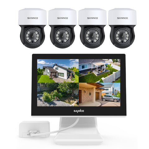 1080P PT 4 Channel DVR w/2MP Security Camera System, 10.1“ LCD Colourful Monitor, Pack of 4 cameras