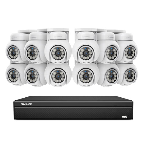 16 Channel 4K PoE PTZ Security Camera System, 8MP Outdoor PoE IP Cameras, Pan & Tilt, ONVIF Supported NVR, Two-Way Audio, Smart Human/Vehicle Detection