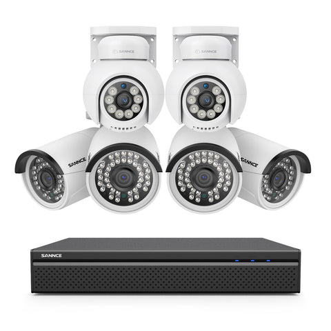 16 Channel 4K PoE Bullet & PTZ Security Camera System, 8MP Outdoor PoE IP Cameras, Pan & Tilt, ONVIF Supported NVR, Two-Way Audio, Smart Human/Vehicle Detection