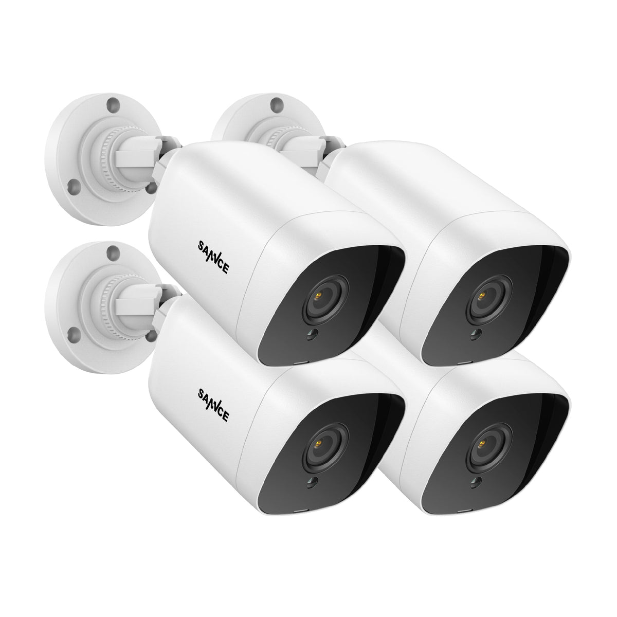 Certified Refurbished, Pack of 4, 5MP Full HD Wired Bullet Security Camera with Audio